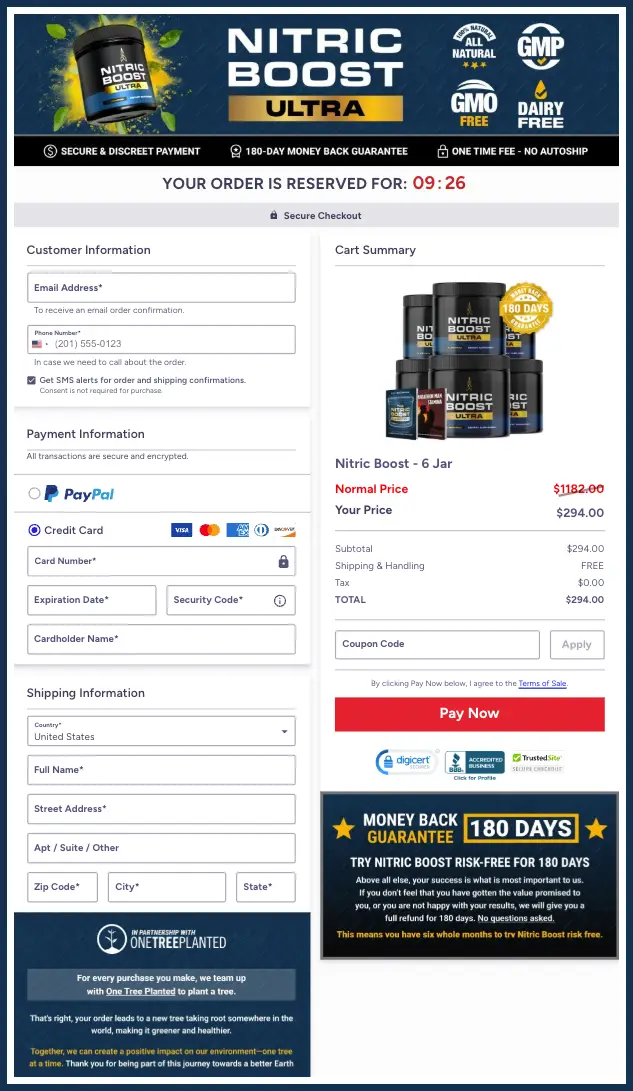 Nitric Boost Official Website Secure Order Page